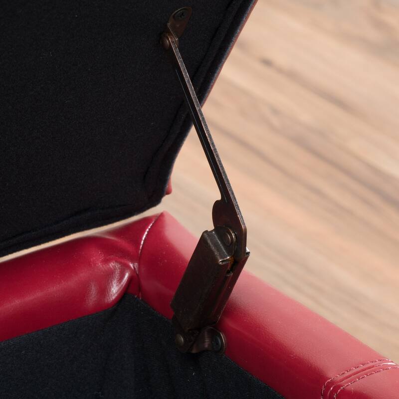 Leather Upholstered Storage Bench Indoor Bench, Ottoman Bench Makeup Bench with Safety Hinges for Mudroom Bedroom