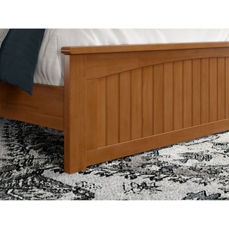 Naples Solid Wood Low Profile Platform Bed with Matching Footboard