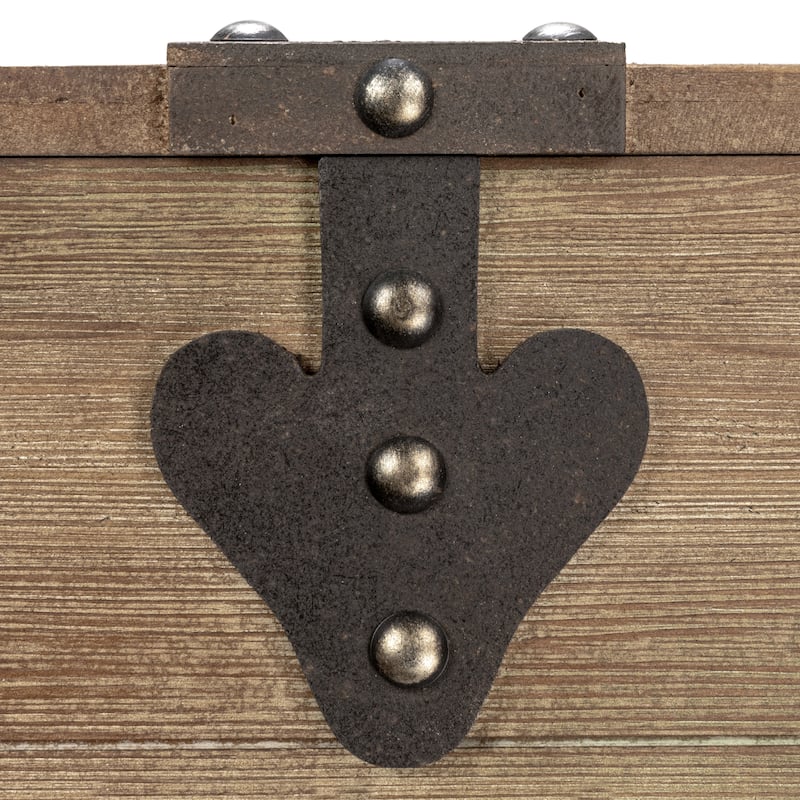 Household Essentials Antiqued Decorative Trunk with Hinge and Lid - 16.3"L x 24.8"W x 20.9"H