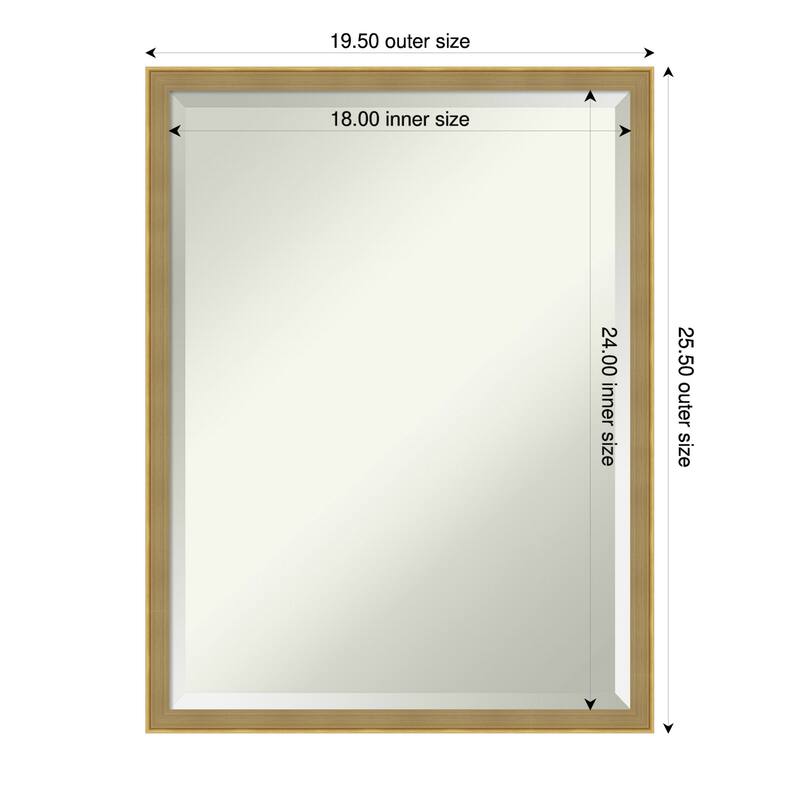 Incline Beveled Wood Framed Bathroom Vanity Wall Mirror - 20 x 26 in - Incline Dark Gold