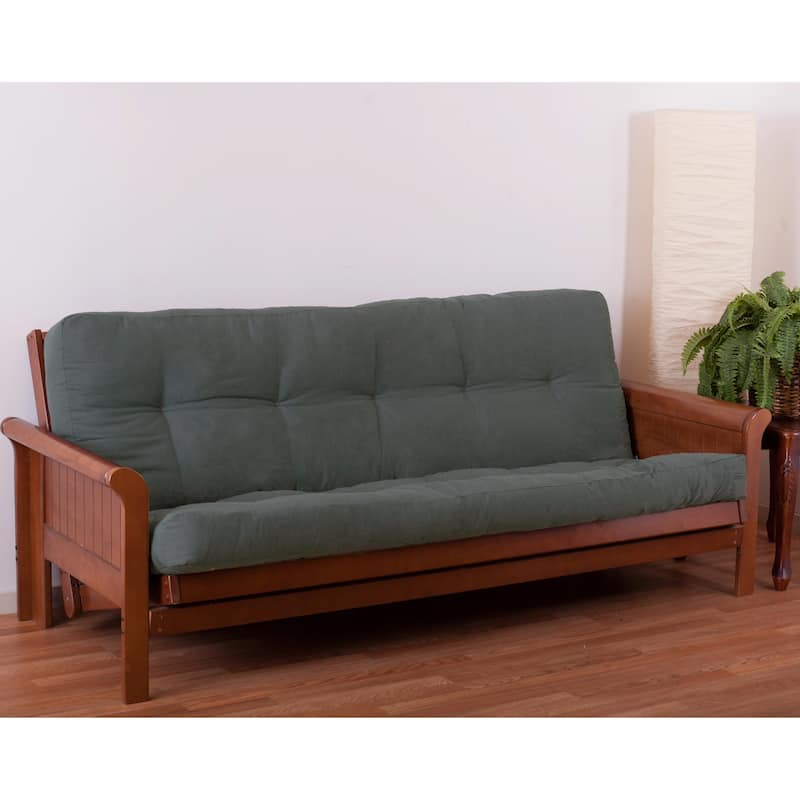 5-inch Thick Twill Full-size Futon Mattress - Steel Grey