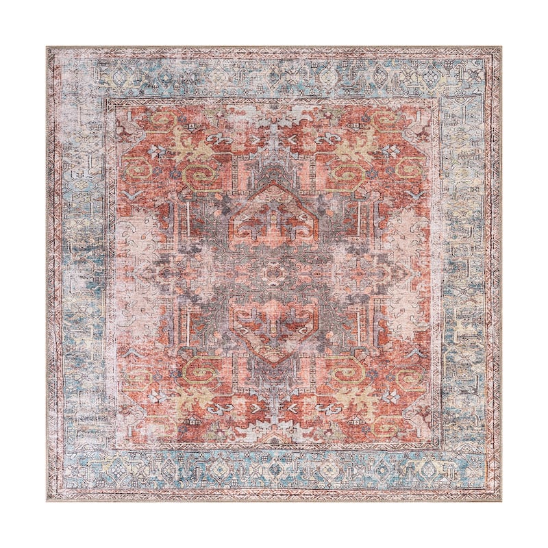 World Rug Gallery Vintage Inspired Distressed Machine Washable Area Rug