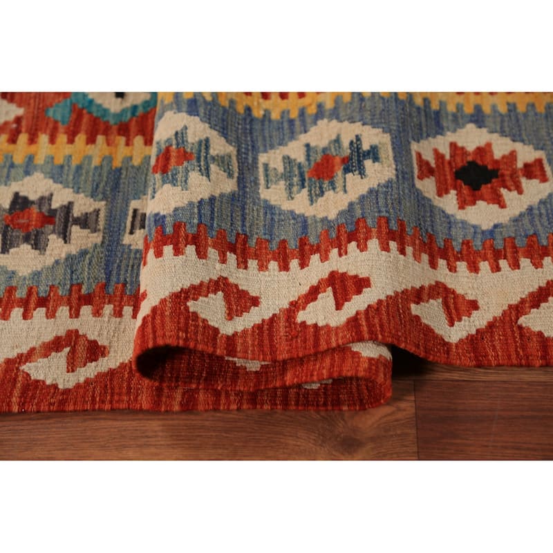 Kilim Oriental Area Rug Flatweave Bedroom Reversible Wool Carpet - 8'4"x 9'8"
