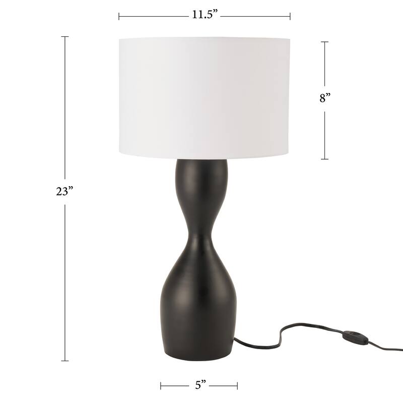 Nourison 23" Modern Wavy Smooth Ceramic Table Lamp