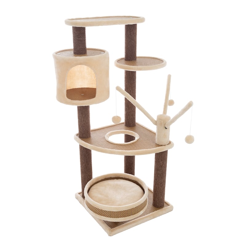 Petmaker Beige 6-Tier Carpeted Cat & Kitten Tower