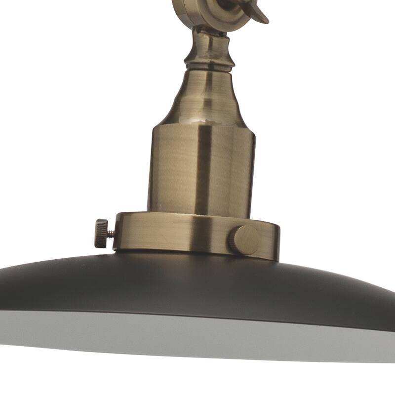 Alden Décor Alex Mid-Century Modern Floor Lamp - Black/Brass