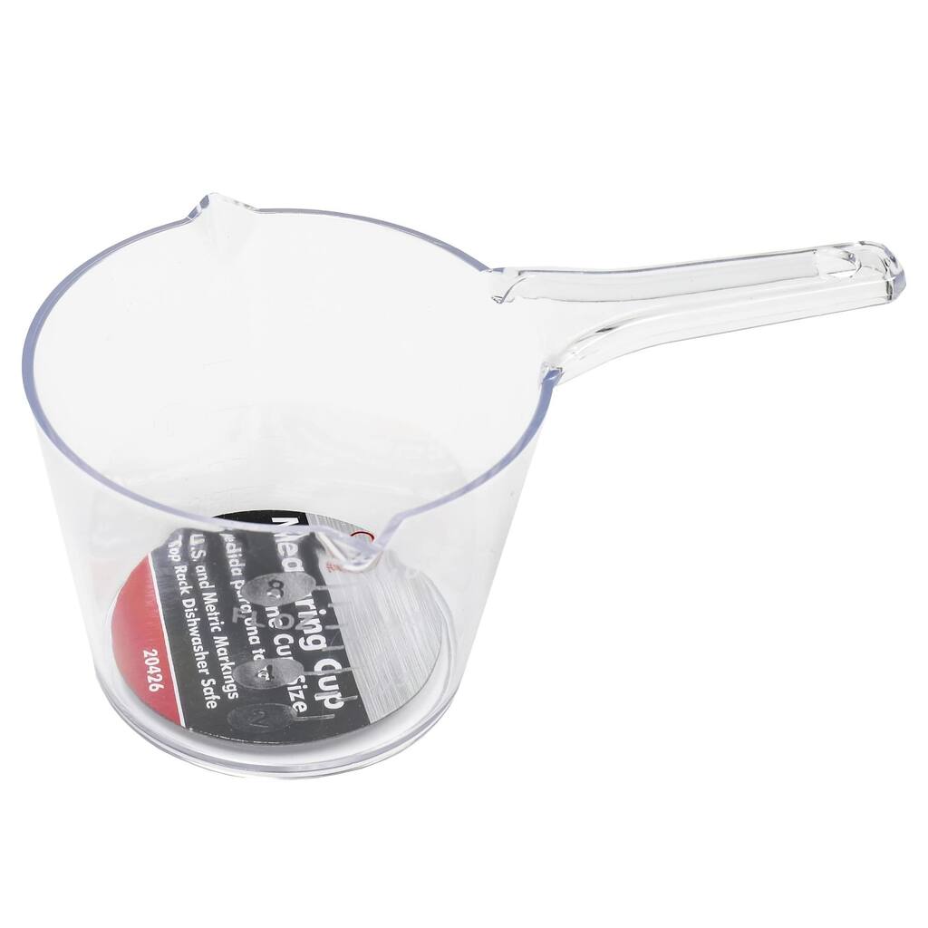 Chef Craft 1 Cup Capacity Clear Plastic Measuring Cup, includes US and Metric Graduations