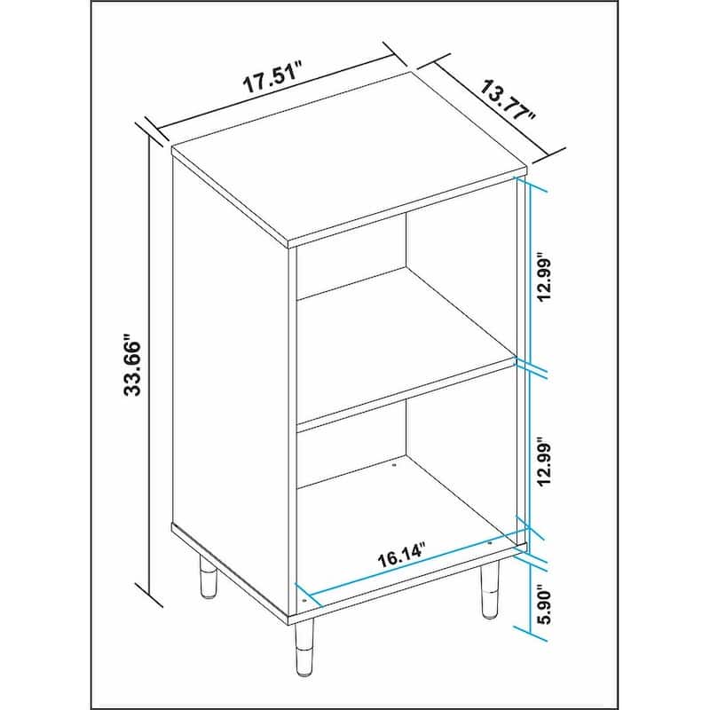 Essex Nightstand with 2 Shelves in White and Zebra