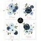 preview thumbnail 5 of 4, Sweet Jojo Designs Navy Blue and Pink Watercolor Floral Wall Art Prints (Set of 4) - Blush Green White Shabby Chic Rose Flower