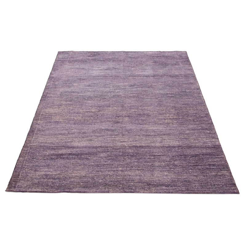 ECARPETGALLERY Hand-knotted Loreto Purple Silk Rug - 5'11 x 8'10