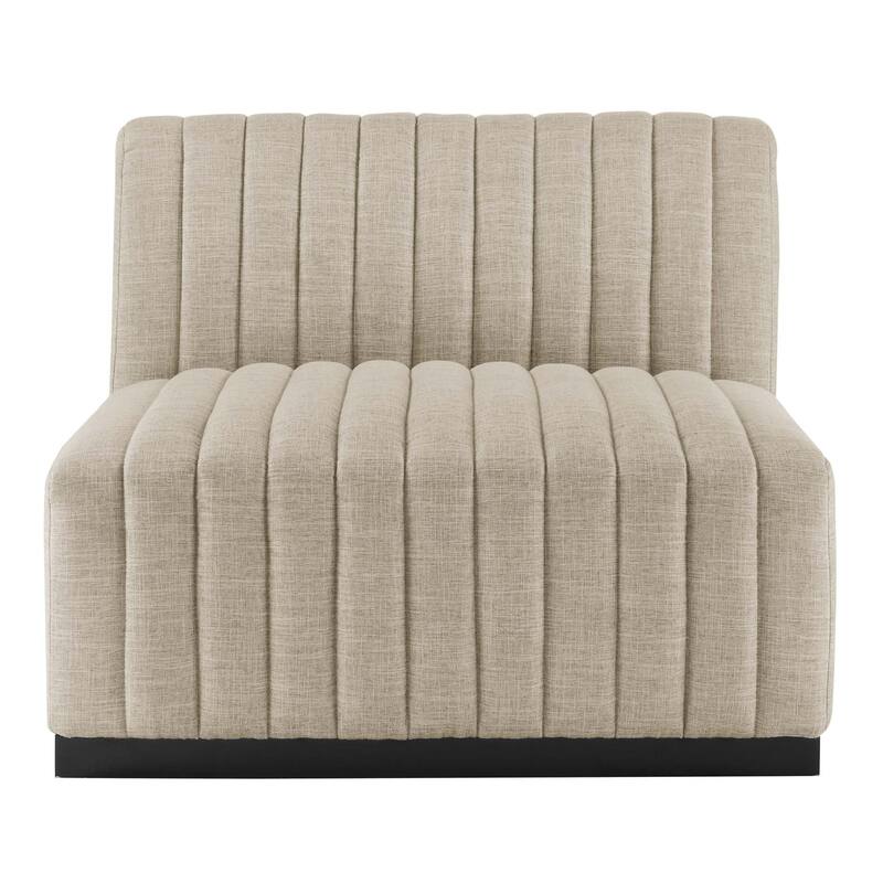 Conjure Channel Tufted Upholstered Fabric 5-Piece Sectional