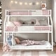 preview thumbnail 14 of 24, Triple Bunk Bed with Two Ladder and Full-Length Guardrails White