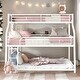 preview thumbnail 1 of 11, Triple Bunk Bed with Two Ladder and Guardrails, White