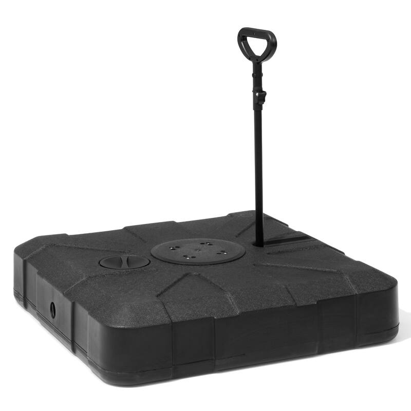 Outdoor Patio Cantilever Umbrella Wheels Base with Rod - Black