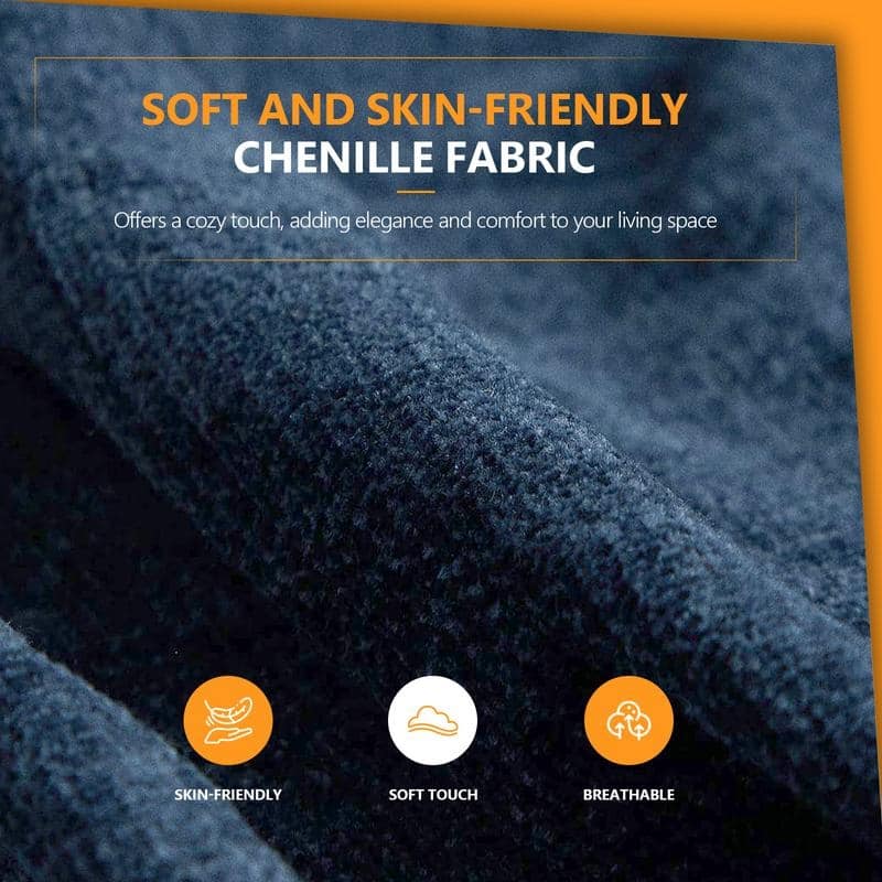 Chenille Upholstered Skirted Arm Chair Accent Chair With Thin Arms For Living Room