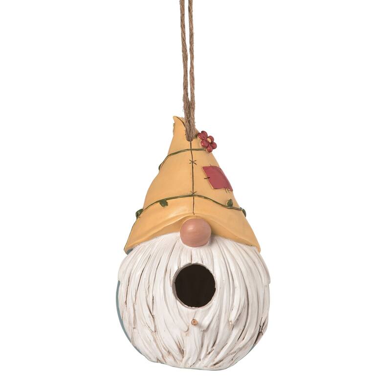 Transpac Resin 8.75" White Spring Gnome Beard Birdhouse