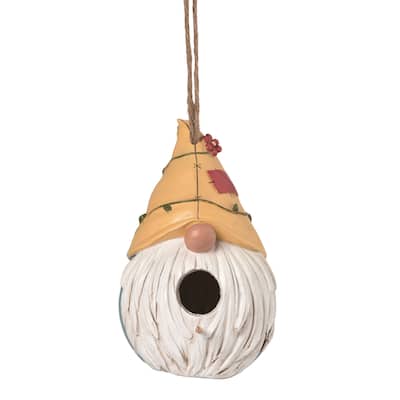 Transpac Resin 8.75" White Spring Gnome Beard Birdhouse