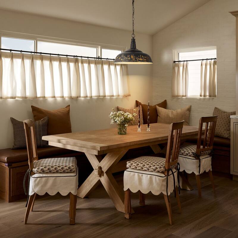 17.7" 1-Light Farmhouse Industrial Black and Gold Distressed Metal Dome Pendant Light with Adjustable Chain