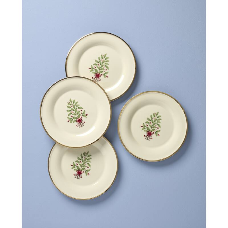 Lenox Holiday Tree Accent Plates, Set of 4