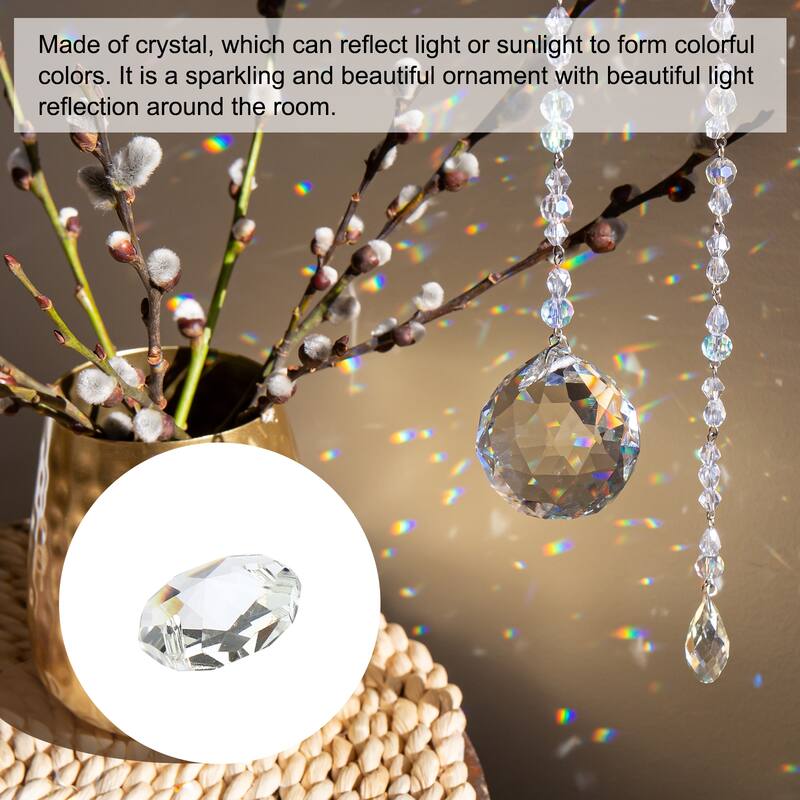 40Pcs 14mm Crystal Octagon Beads Chandelier Prisms Parts Hanging Beads
