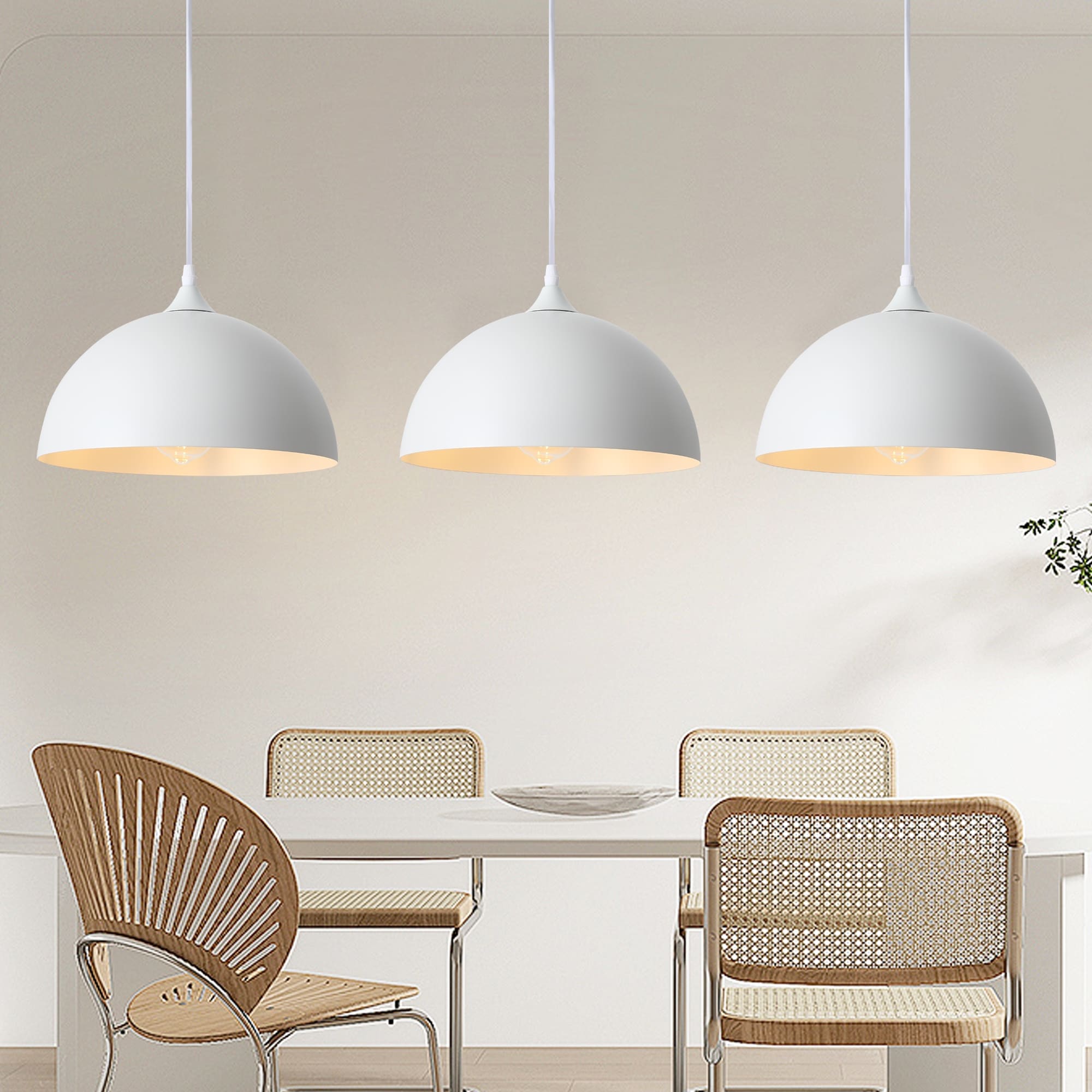 11.81-Inch Industrial Bowl Shape Pendant Light for Kitchen Island Dining Room, Bedroom, Hallway