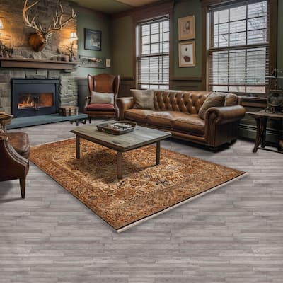 Hand Knotted Tan,Brown Persian 100% Silk Pictorial Oriental Area Rug - 4' 6'' x 7' 1''