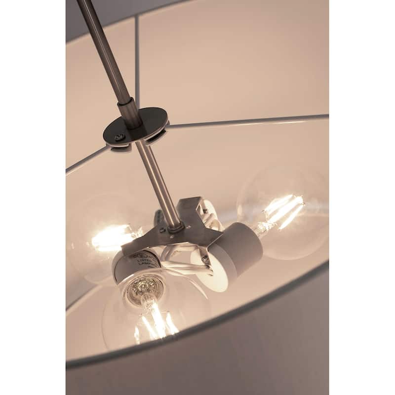 Mae Satin Nickel Pendant with White Linen
