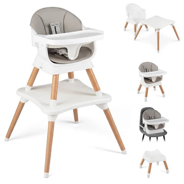 slide 2 of 18, Costway 9-in-1 Kids Table & Chair Set with Solid Wood Legs, Removable Gray + White