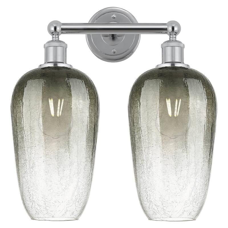 Innovations Lighting 616-2W-18-16 Brookhaven Flute Vanity Brookhaven - Polished Chrome / Slate