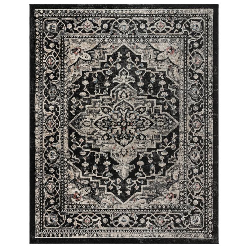 Gertmenian Heirloom Polypropylene Classic Vintage Modern Quality Plush Indoor Area Rug Collection - 5'3"x7" - Fluer Black - Rectangle
