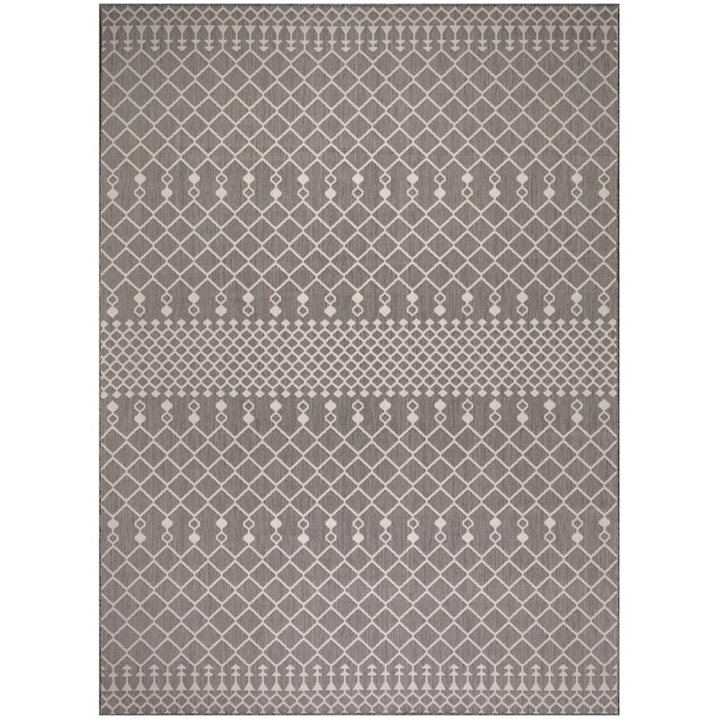 Nourison Selerno Indoor/Outdoor Moroccan Area Rug. - 9'x12' - Charcoal