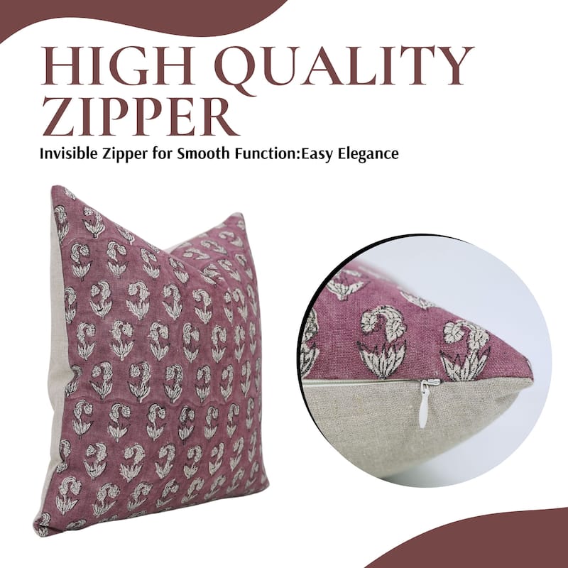 Linen Farmhouse Block print pillow Cover - Superstar