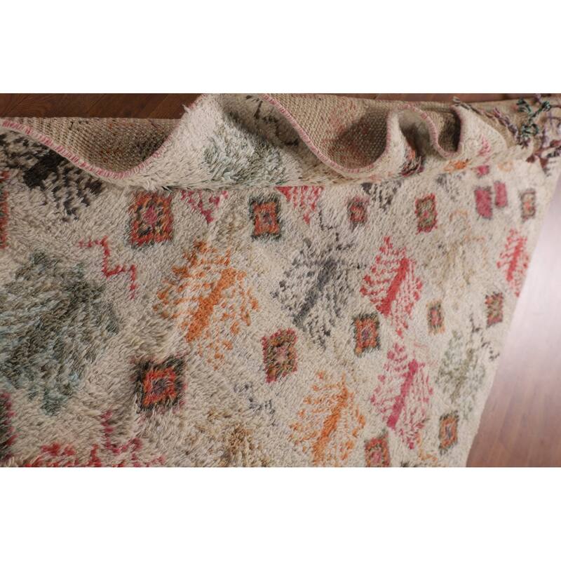 Tribal Moroccan Oriental Area Rug Hand-Knotted Wool Carpet - 5'0" x 8'7"