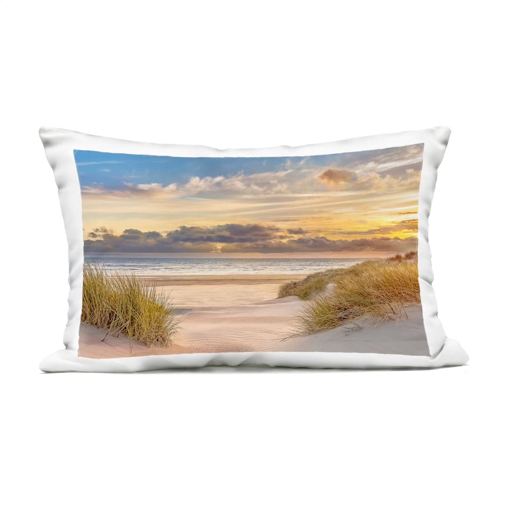 Stupell Serene Beach Between Dunes Printed Outdoor Throw Pillow Design by Mike Calascibetta