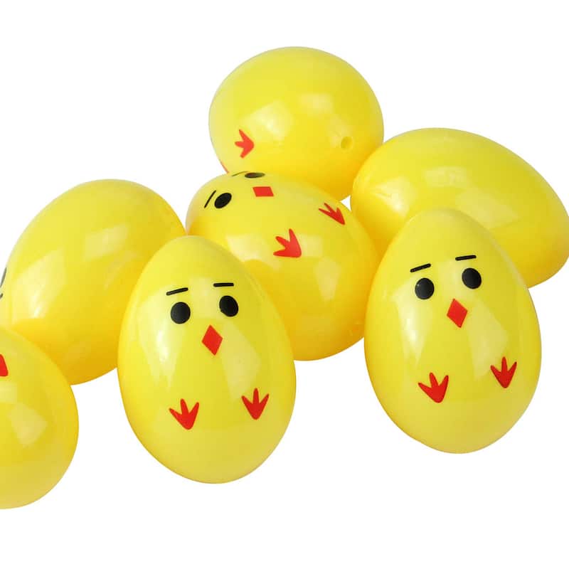 Set of 8 Chick Easter Egg Decorations 2.5"