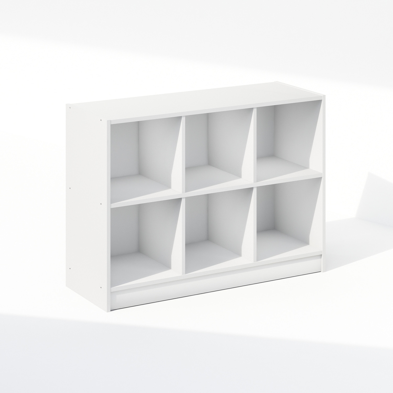 23.6 in. Tall White Wood 6-Shelf Bookcase