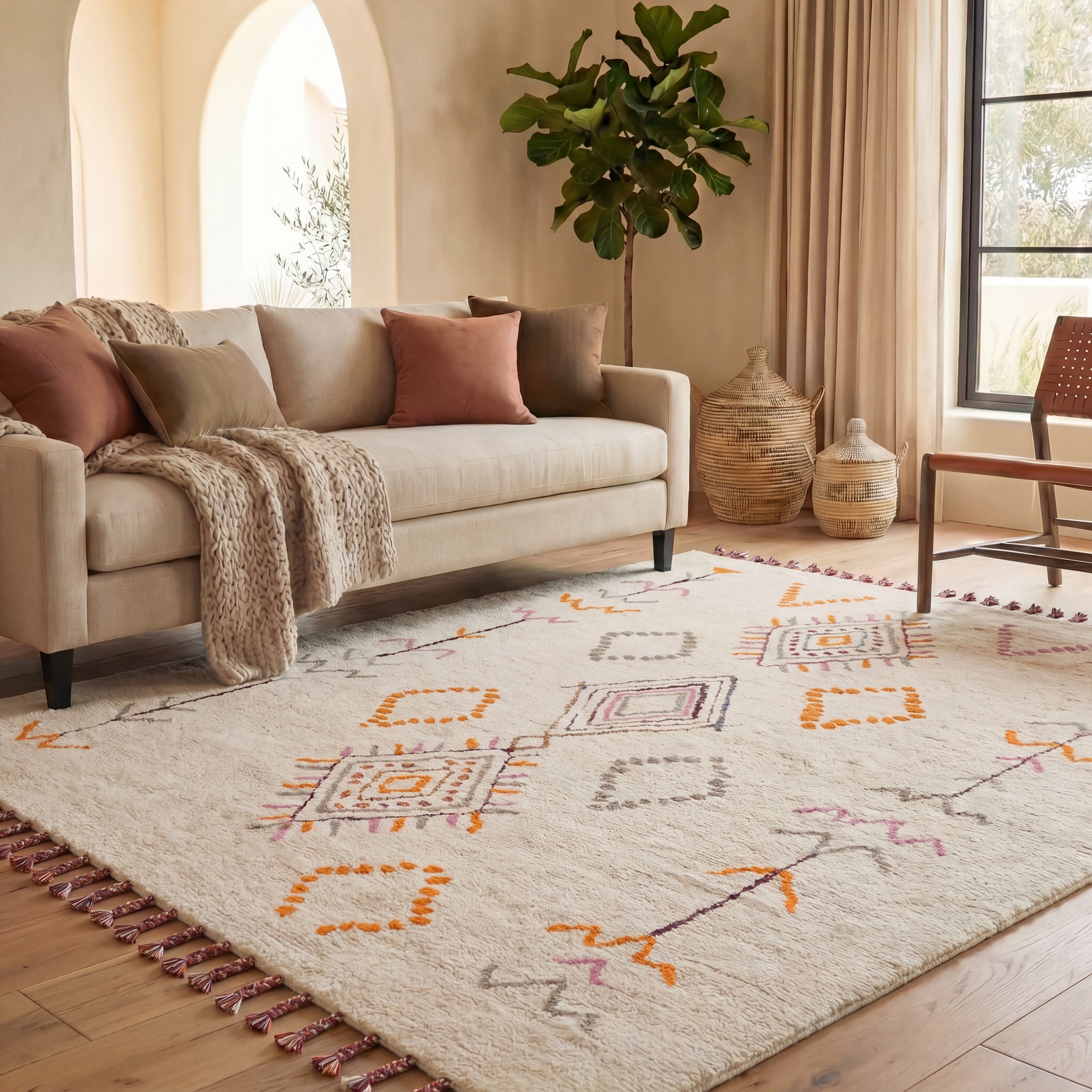 SAFAVIEH Handmade Casablanca Shag Larysa Tribal Moroccan Wool Rug