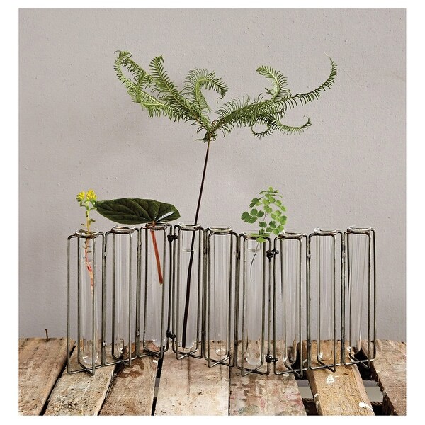 Creative Co-Op Glass Vase with Metal Flower Lid Large