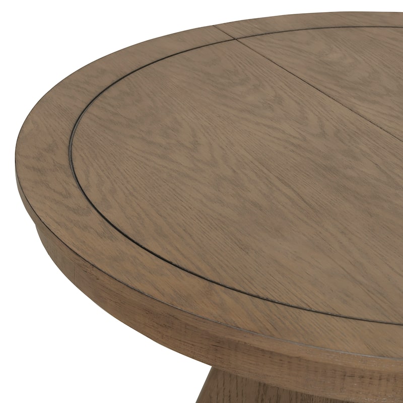 Vintage 58" Extendable Dining Table for 4-6 Rustic Farmhouse Kitchen Table with Distressed Finish