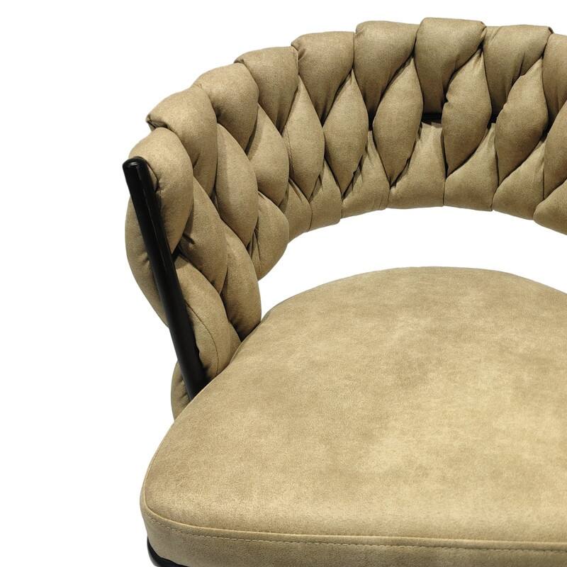 Modern Upholstered Bar Height Barstools Set of 2/360 Swivel/With Footrest and Back