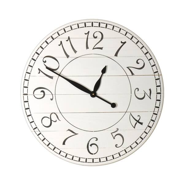slide 15 of 34, Oversized Farmhouse Wall Clock 36 x 36 - Bright White