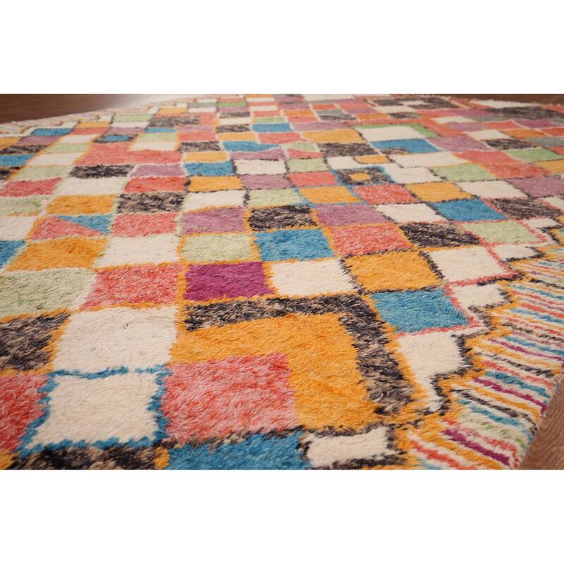 Trellis Geometric Moroccan Oriental Area Rug Hand-Knotted Wool Carpet - 8'11" x 12'10"