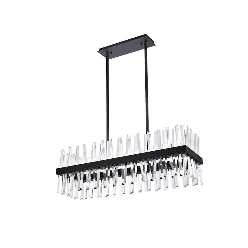 Indigo Home 36 inch crystal rectangle chandelier light