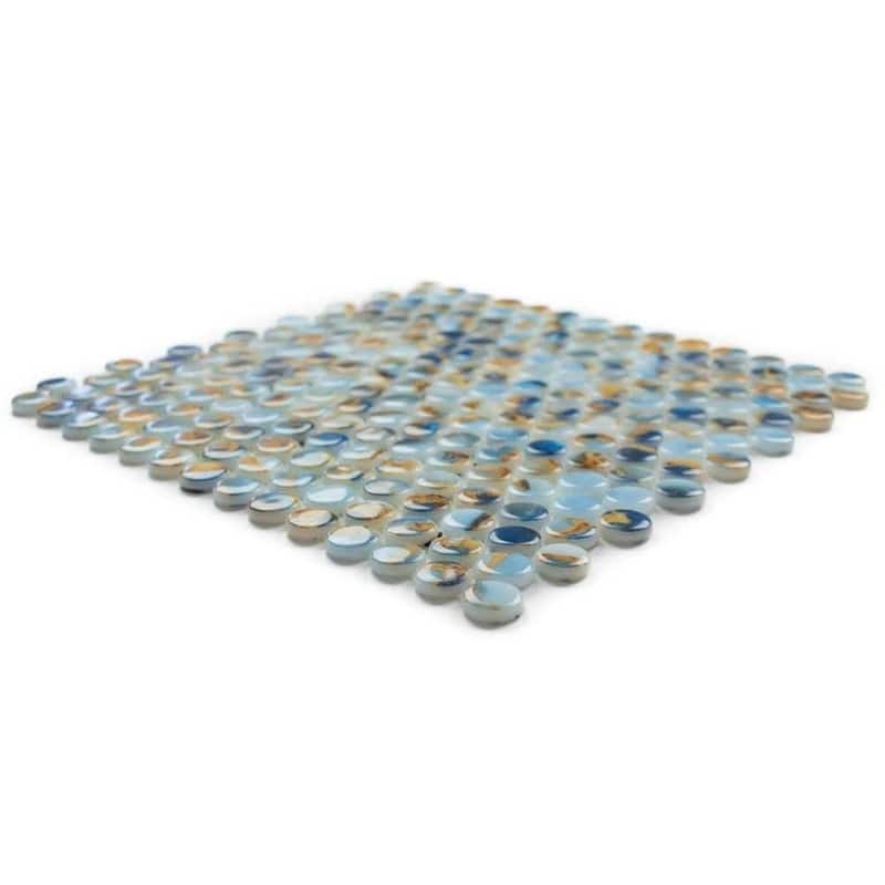 The Tile Life Eterna Penny 12x12 Round Glass Mosaic Floor, Wall & Backsplash Tile