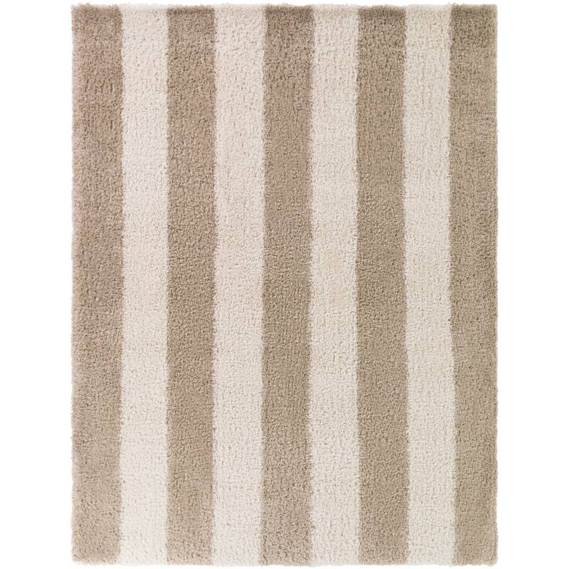 Bruce Modern Stripe Shag Area Rug
