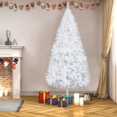 7FT Iron Leg White Festival Christmas Tree with 950 Branches