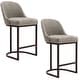 preview thumbnail 37 of 81, Leick Home Upholstered Barrelback Counter Stool with Metal Base