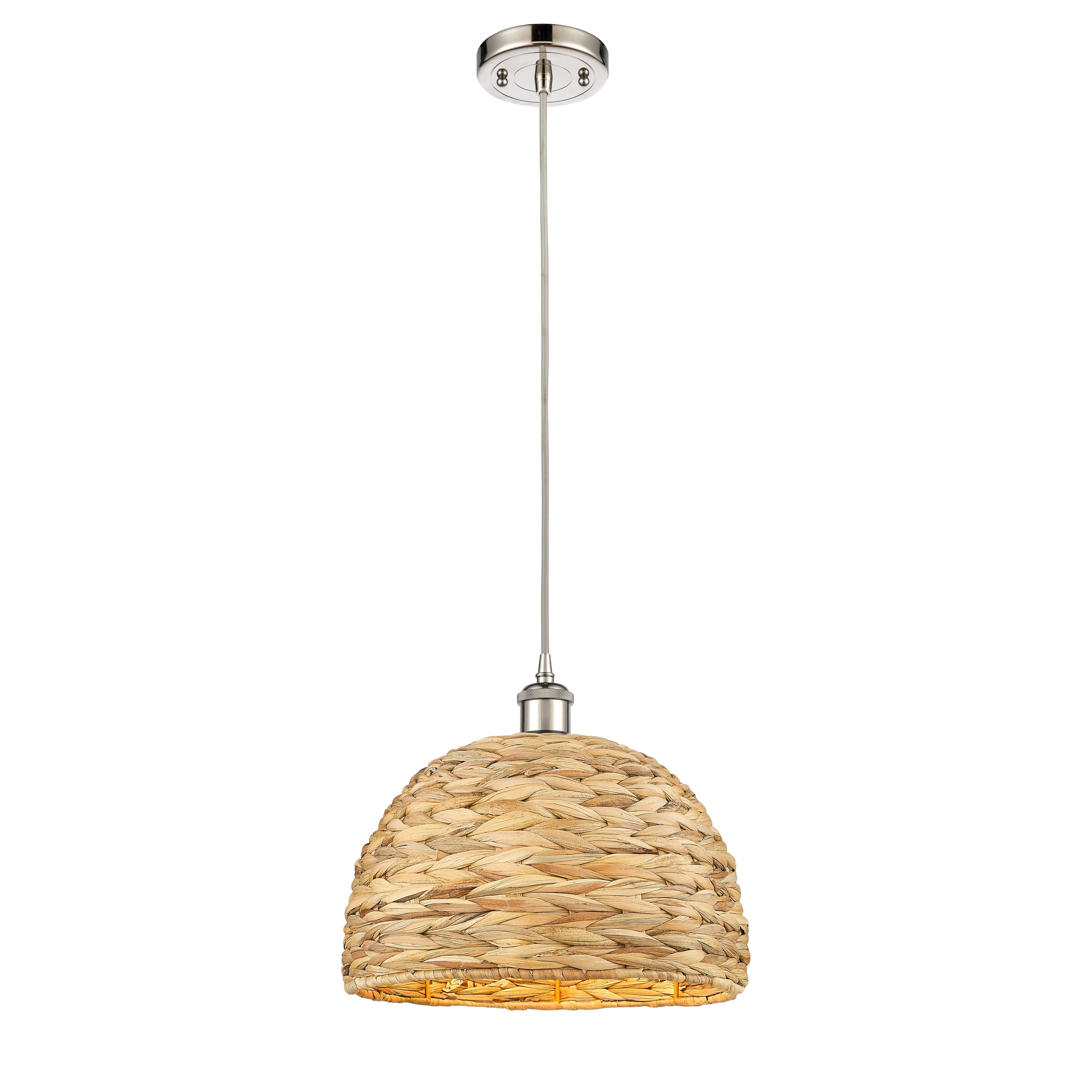 Option Polished Nickel / Natural Rattan