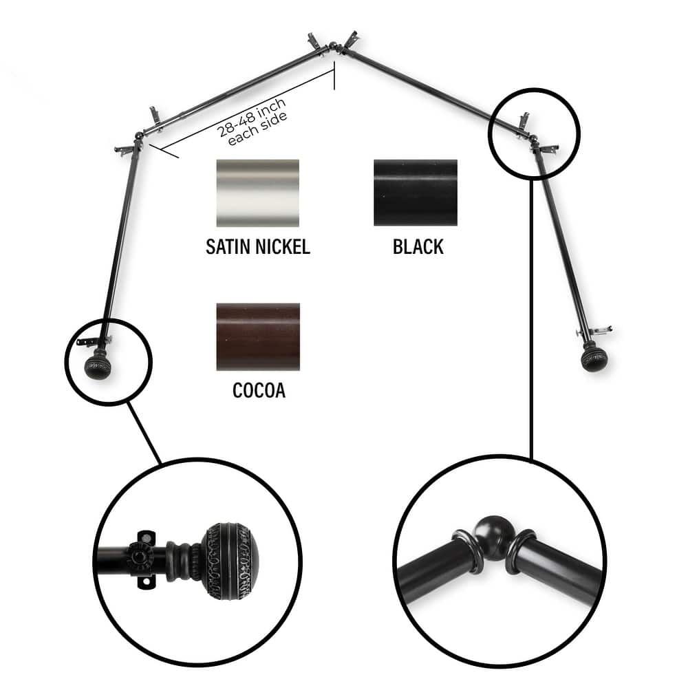 InStyleDesign Helena 4-Sided Bay Window Curtain Rod