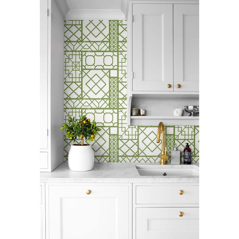 NextWall Garden Trellis Peel and Stick Wallpaper